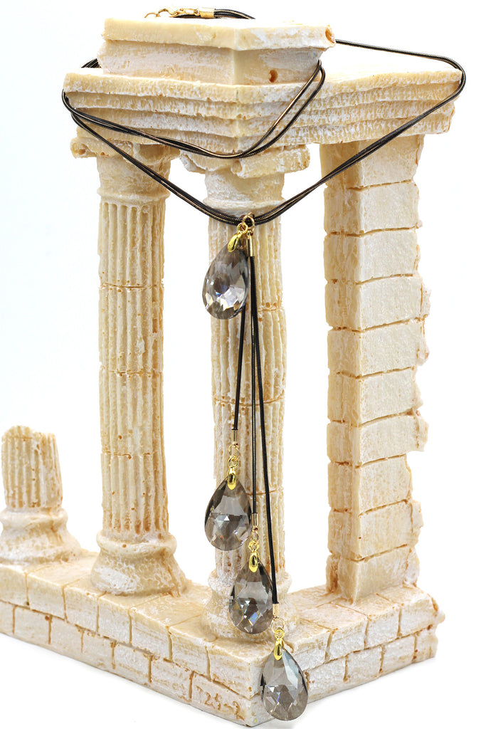 fashion pendant gray water drop crystal necklace