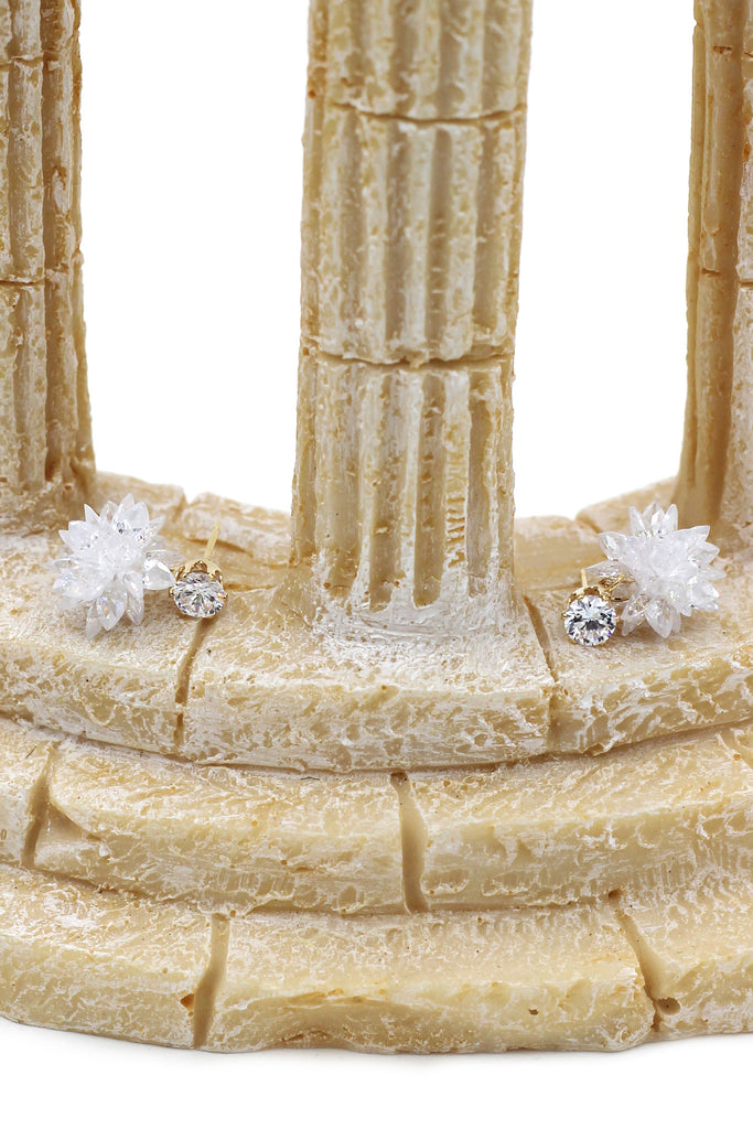 shiny pendant ice crystals earrings