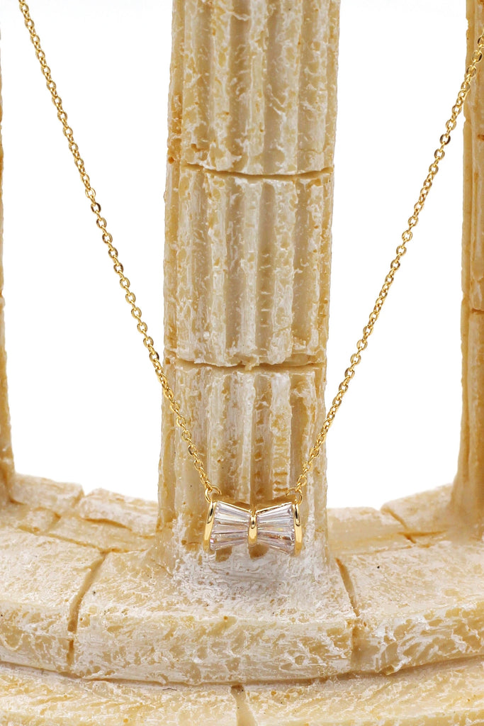 elegant crystal bow earrings necklace set