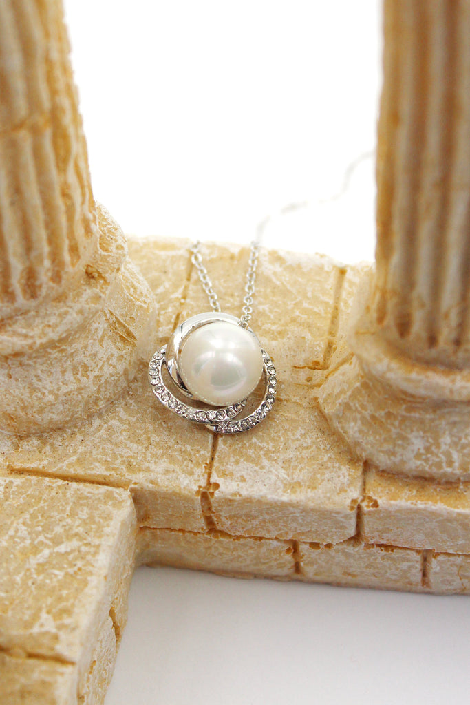 Noble Round pearl Earrings necklace set