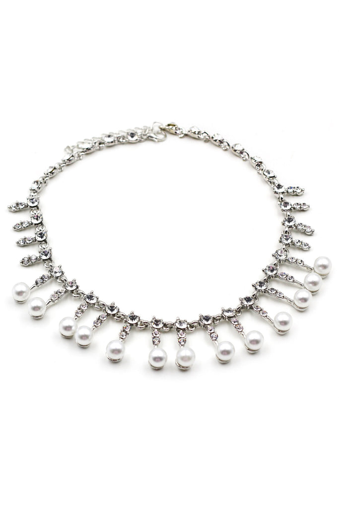 inlaid small pearl earring necklace set