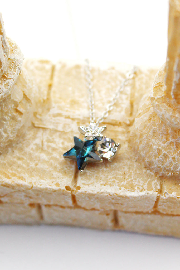 lovely cute star crystal necklace