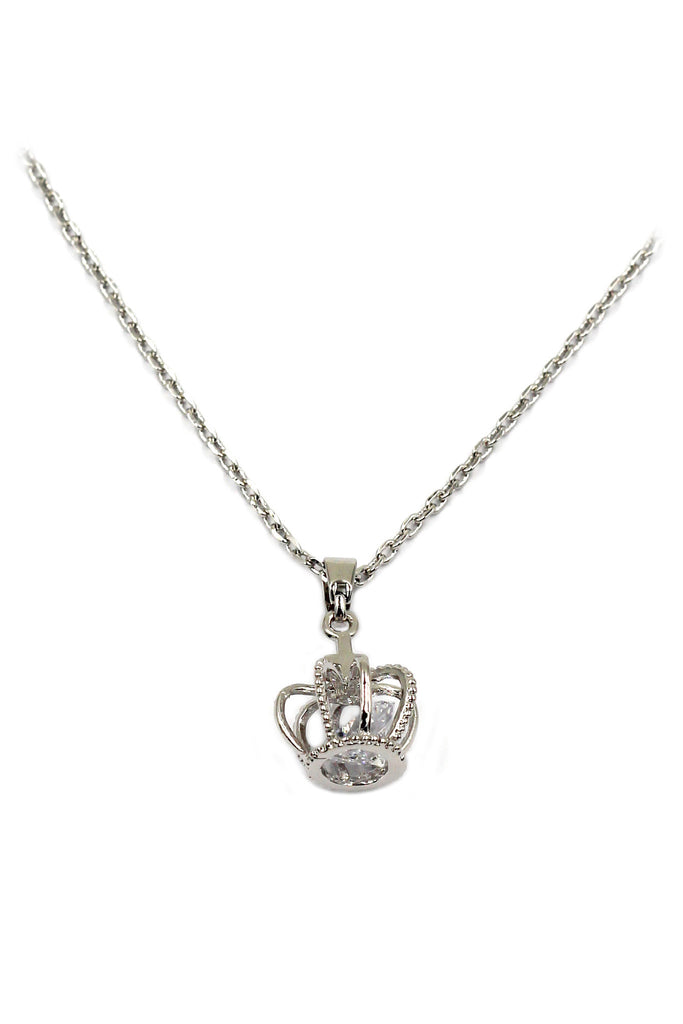 mini crown crystal necklace earrings set