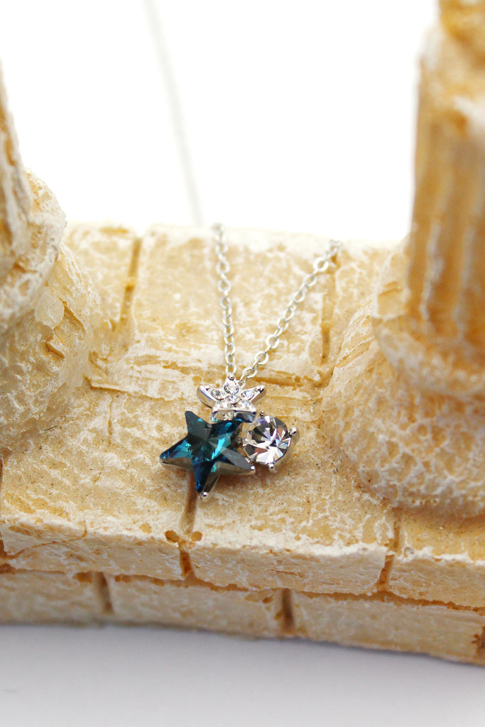 lovely cute star crystal necklace