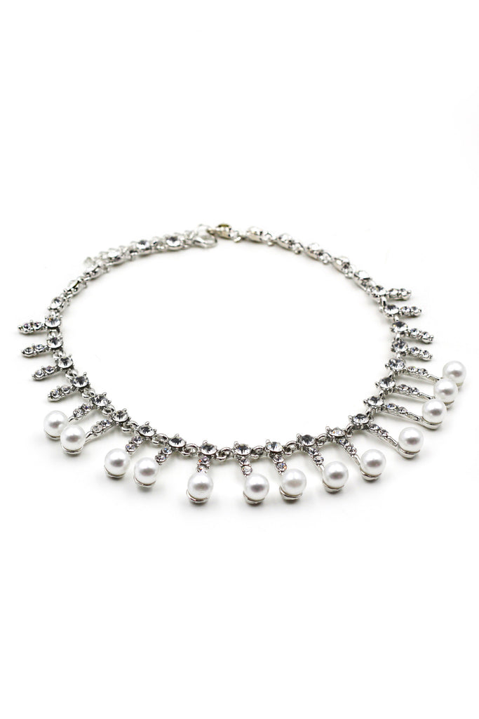 fashion pearl crystal pendant necklace