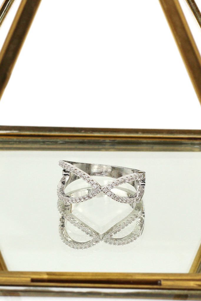 fashion cross crystal ring