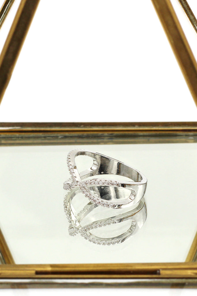 fashion cross crystal ring
