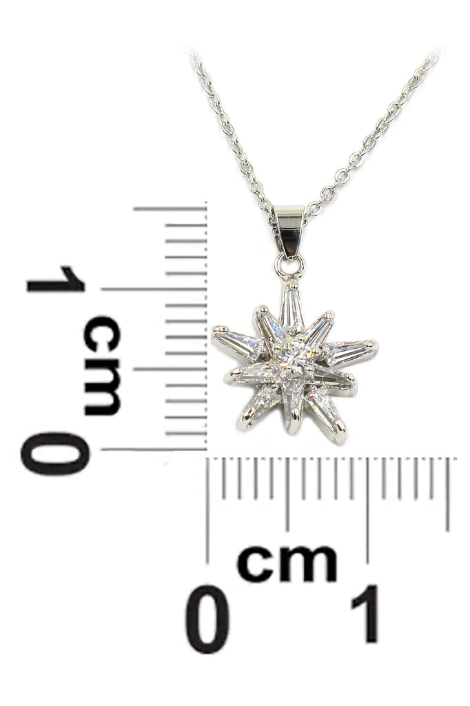 fashion crystal star claws silver necklace
