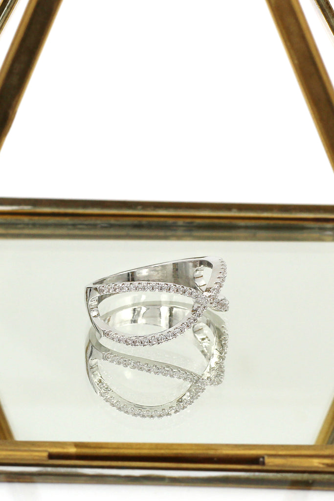 fashion cross crystal ring