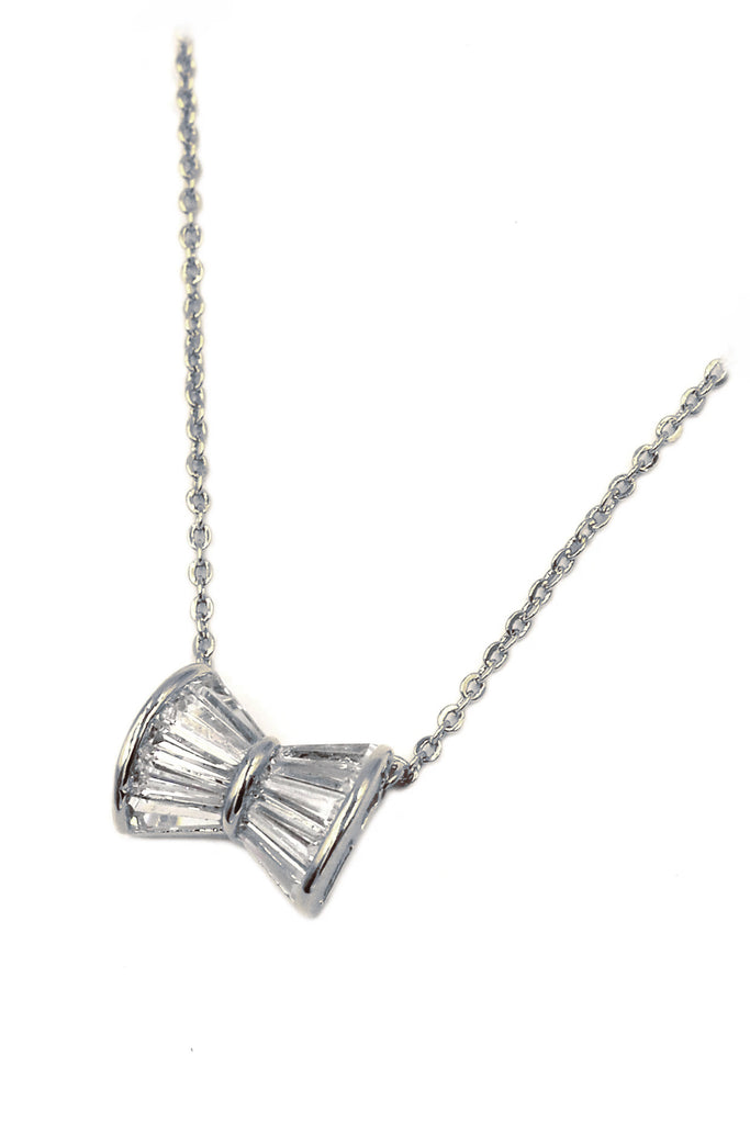 mini crystal bow earrings necklace set