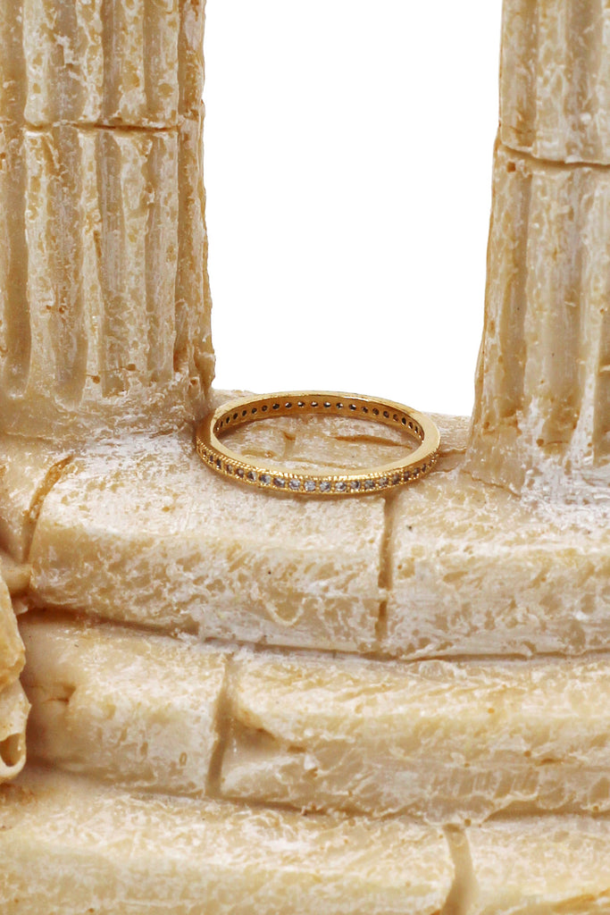 mini small crystal golden ring