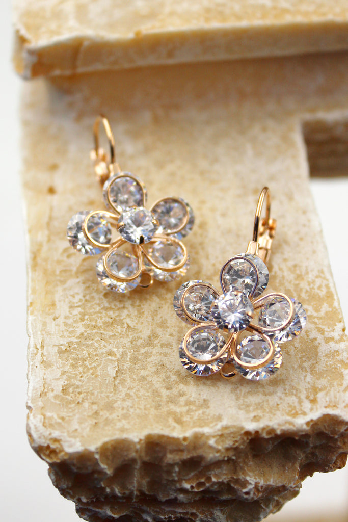 fashion crystal flower earrings