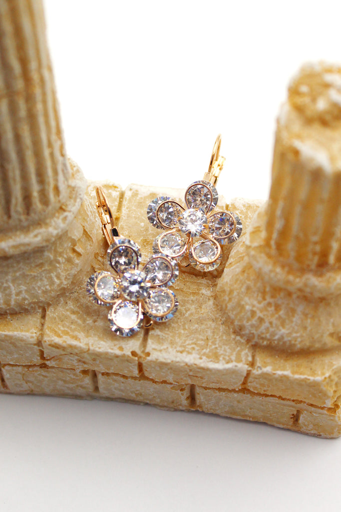 fashion crystal flower earrings