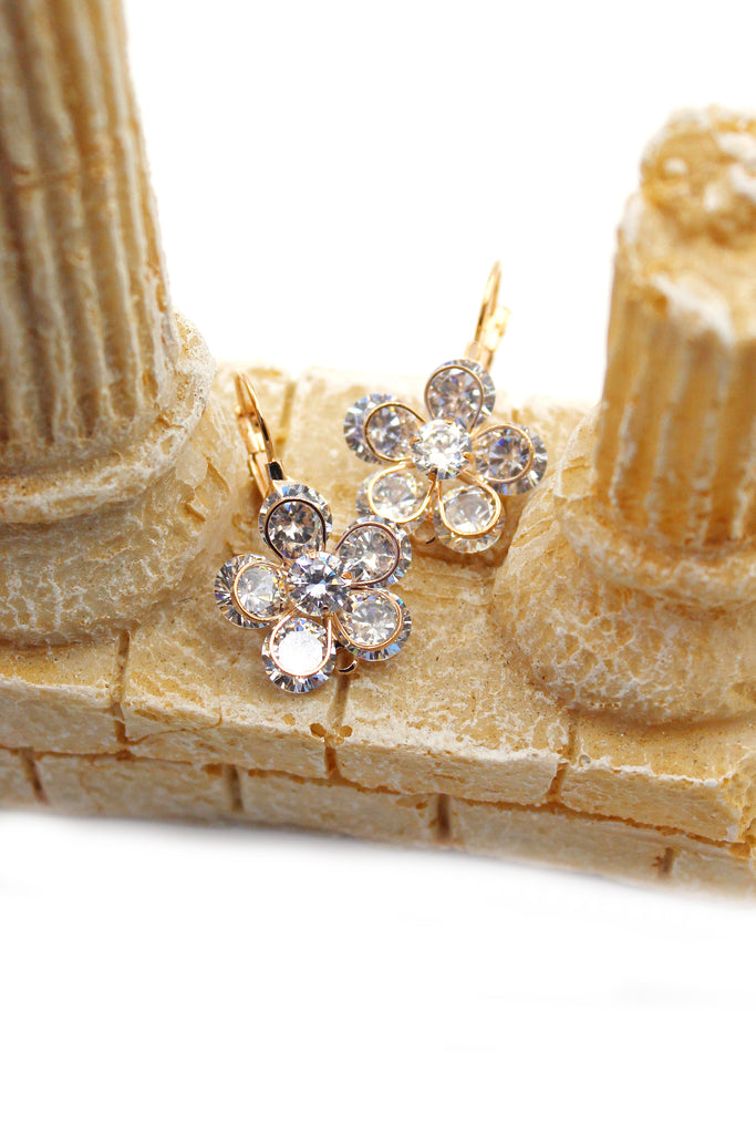 fashion crystal flower earrings