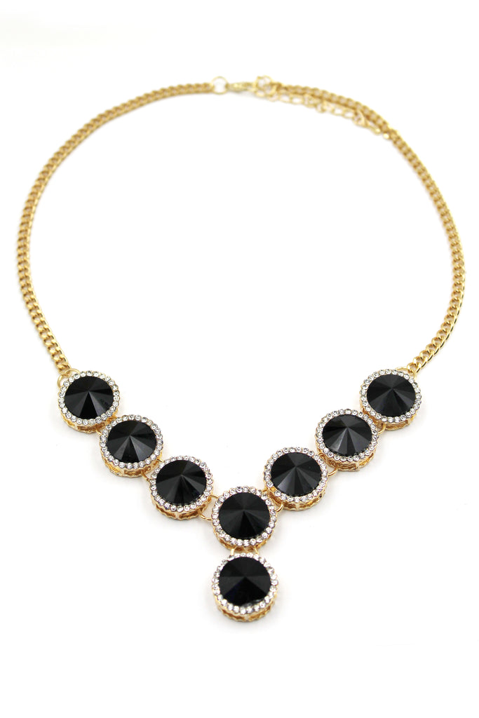 fashion black crystal necklace