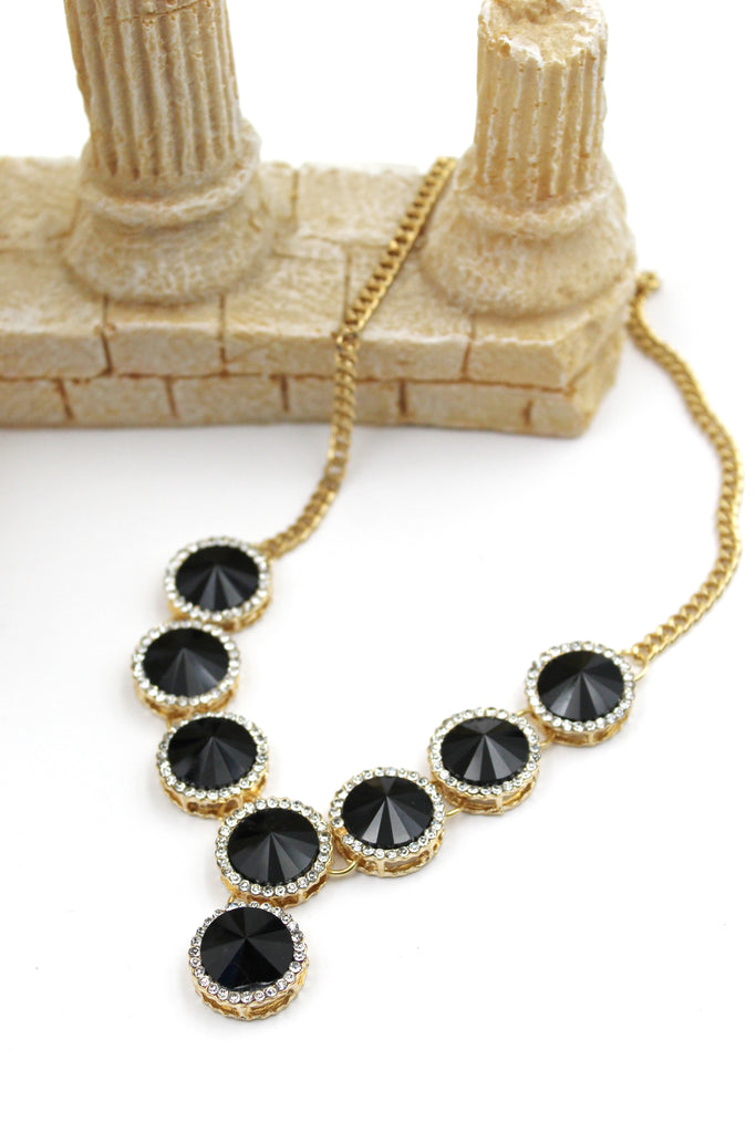 fashion black crystal necklace