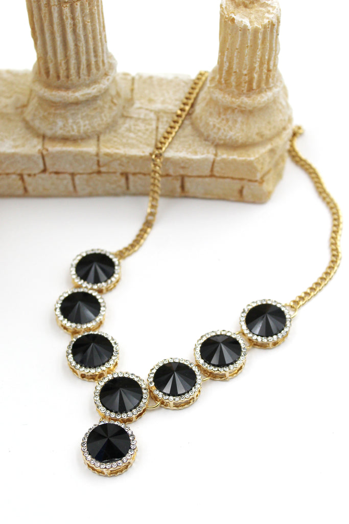 fashion black crystal necklace