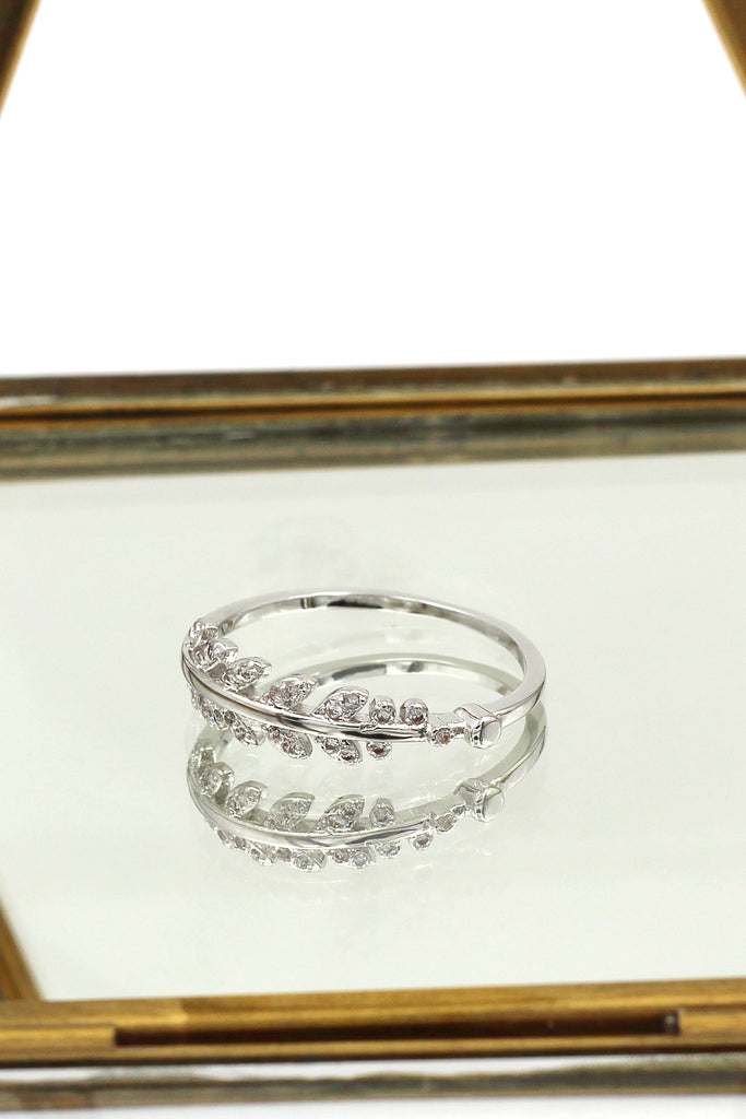 fashion flashing small leaf ring