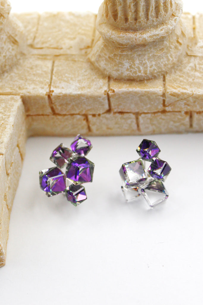 cube crystal earrings