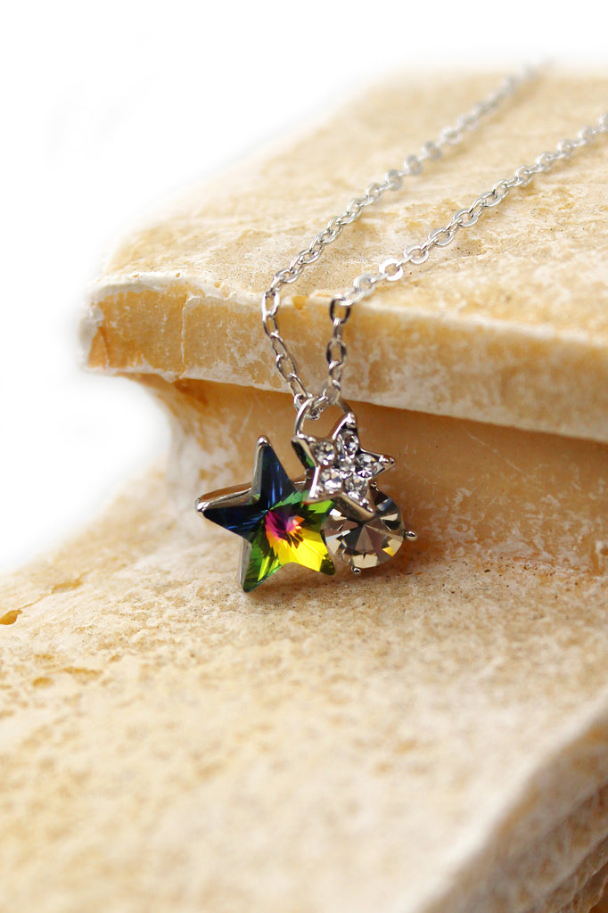 lovely cute star crystal necklace