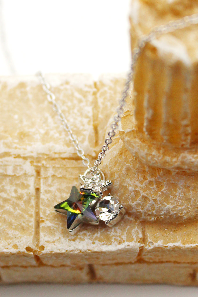 lovely cute star crystal necklace