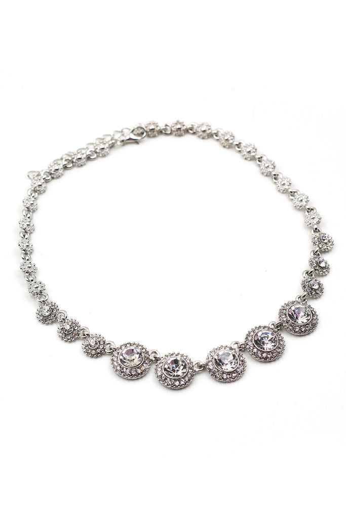 noble silver crystal necklace