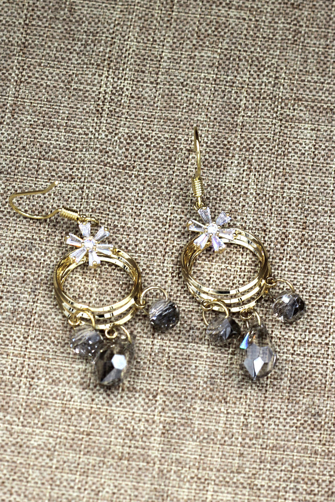 Fashion round crystal earrings