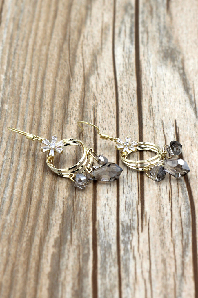 Fashion round crystal earrings