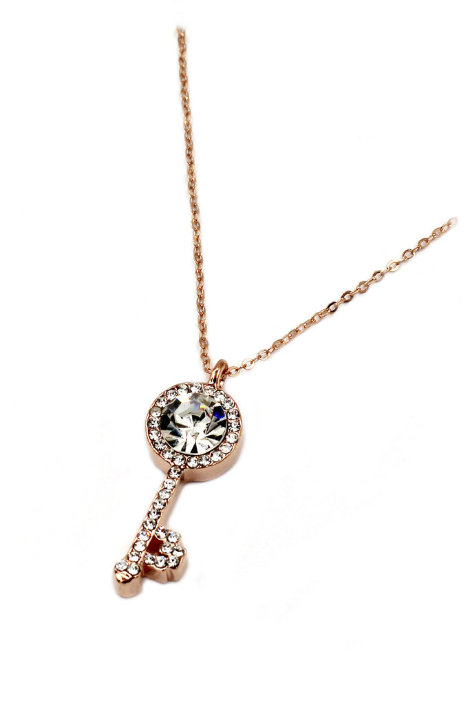 fashion golden shining crystal necklace earrings set