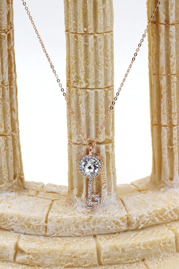 fashion golden shining crystal necklace earrings set