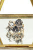 black square crystal ring earrings set