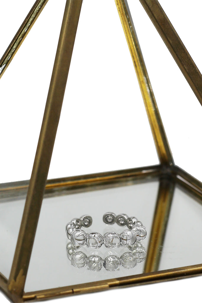 Fashion round crystal open ring