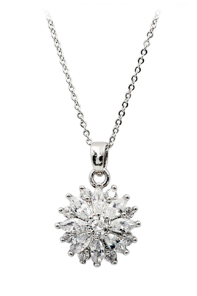 Shining crystal sun flower necklace earrings ring set
