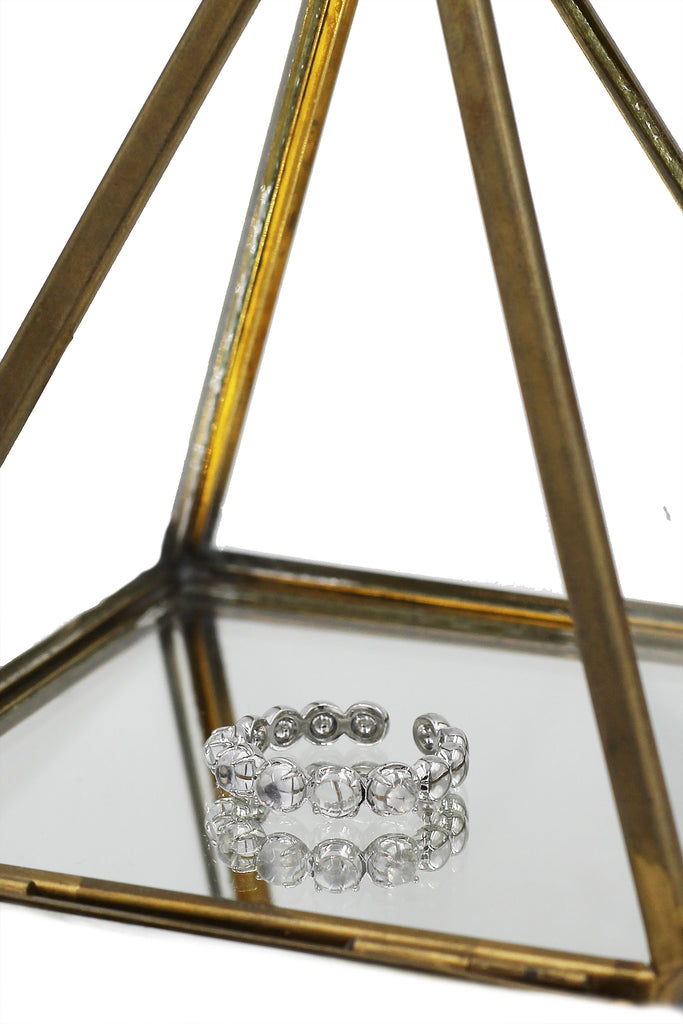 Fashion round crystal open ring