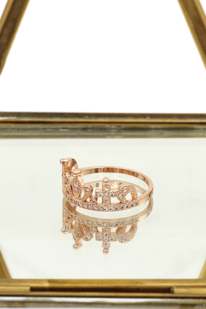 fashion crown micro inlaid ring