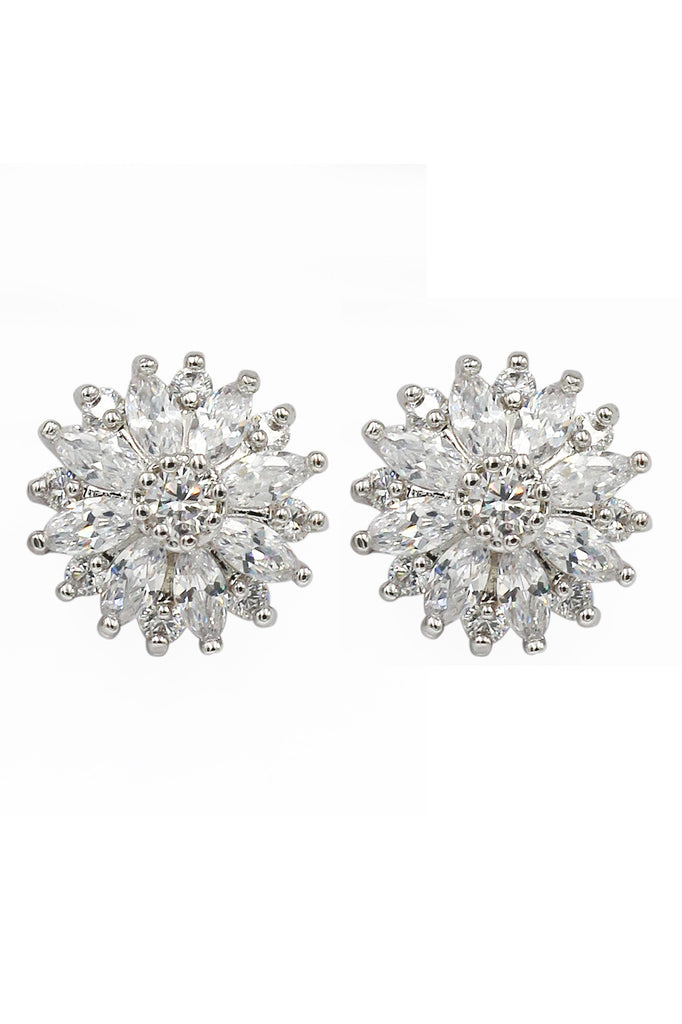 Shining crystal sun flower necklace earrings ring set