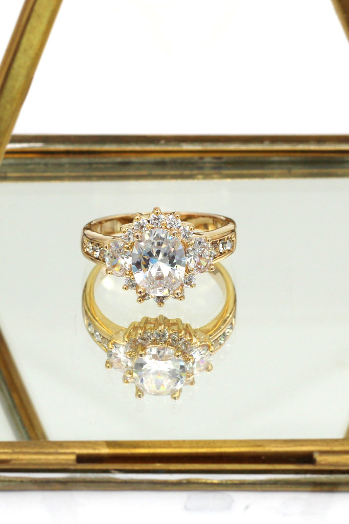 shining mosaic crystal sun ring