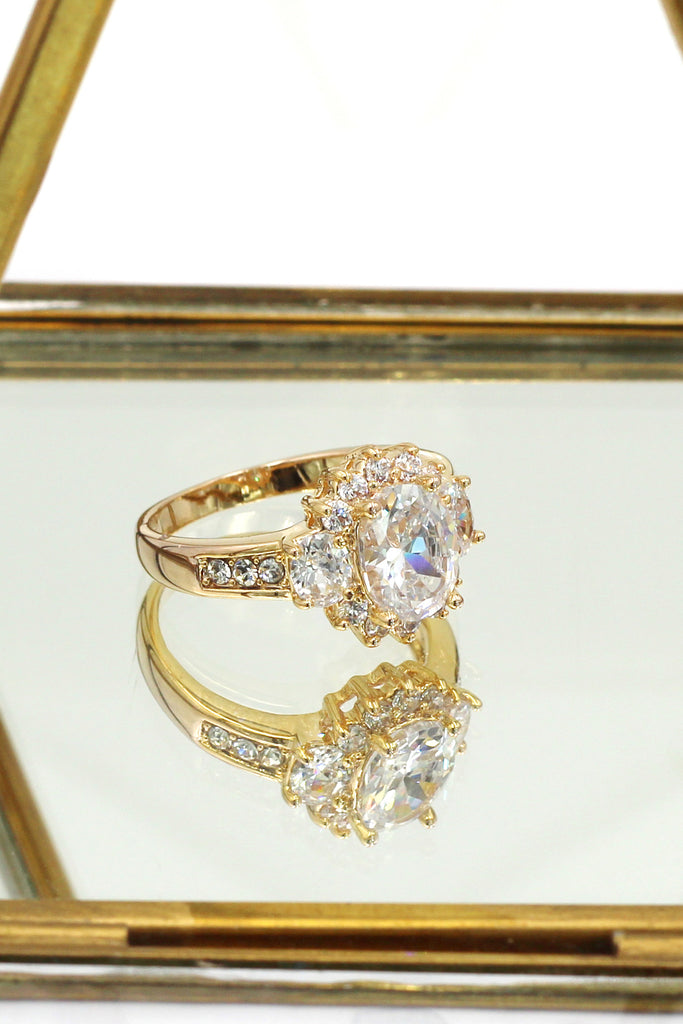 shining mosaic crystal sun ring