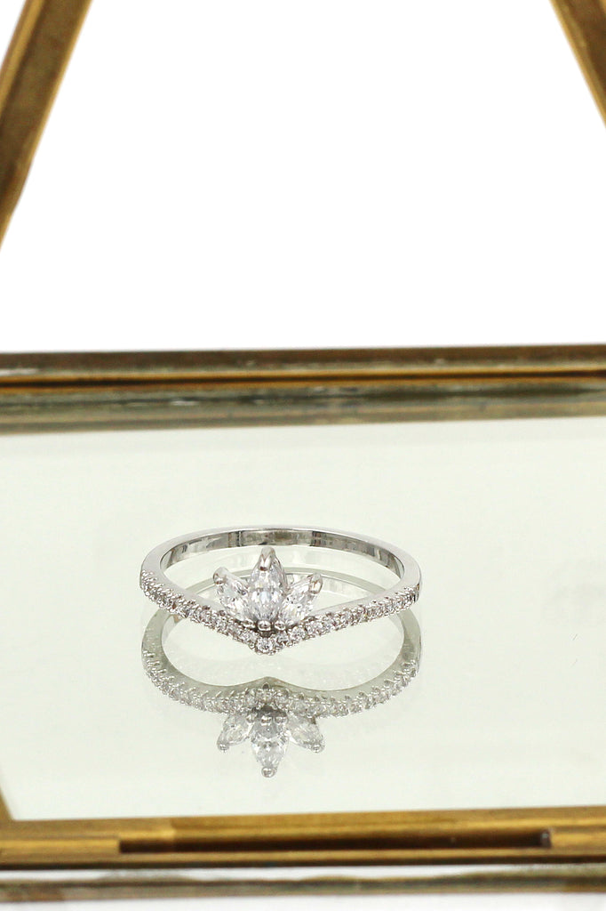 small lotus crystal ring