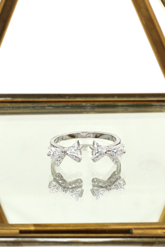 fashion bow crystal ring