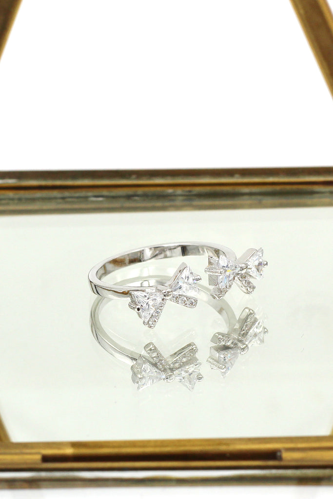 fashion bow crystal ring