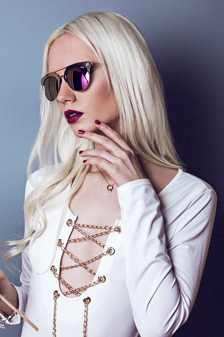 elegant crystal ring clavicle necklace