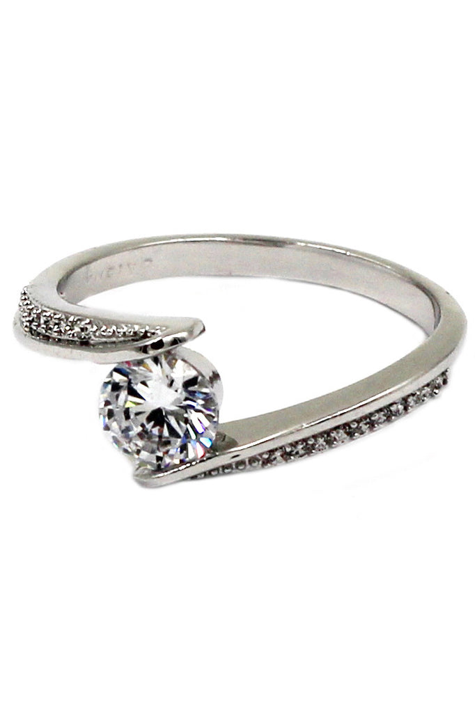 fashion dislocation crystal silver ring