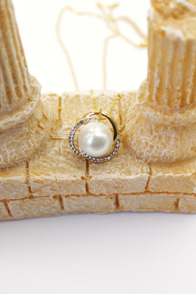 Noble Round pearl Earrings necklace set