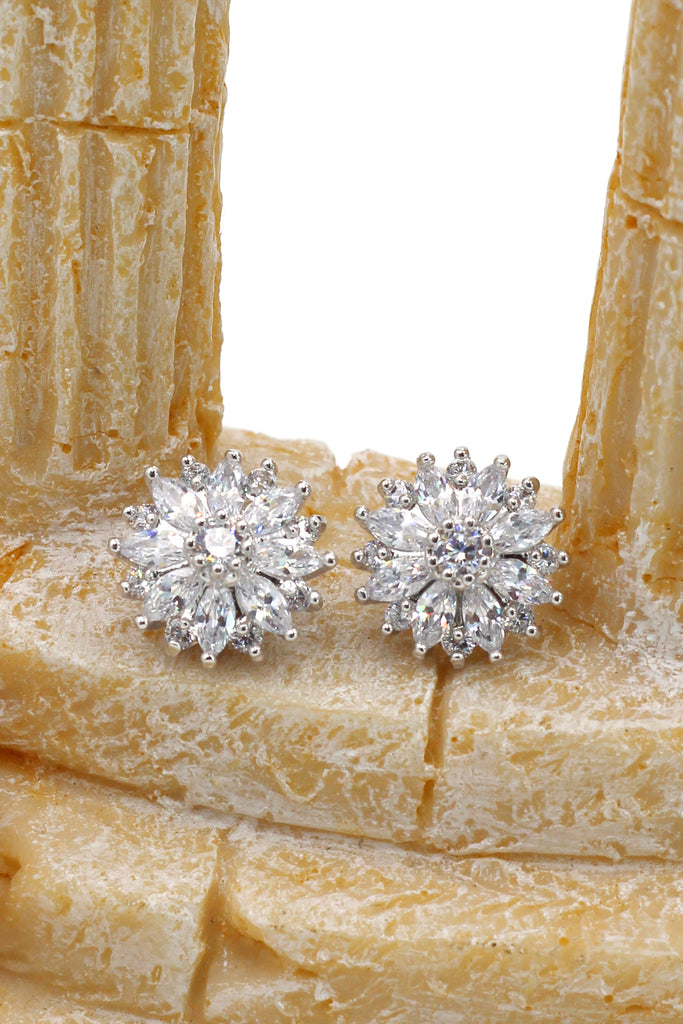 Shining crystal sun flower necklace earrings ring set