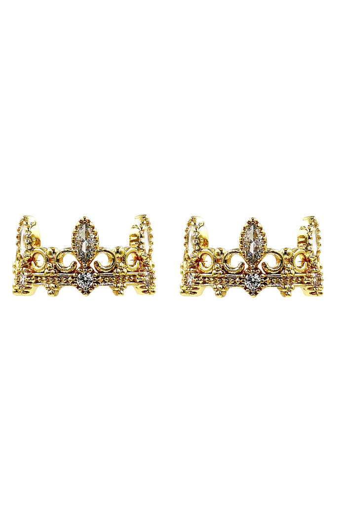 fashion crown crystal earrings