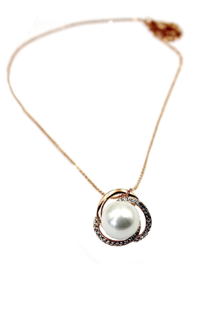 Noble Round pearl Earrings necklace set