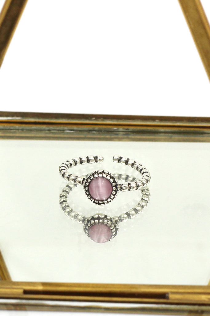 opened opal ring crystal earring set