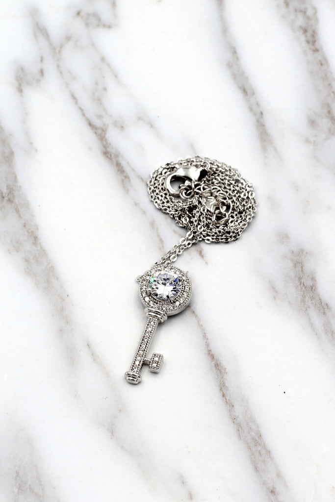 wild key crystal pendant necklace