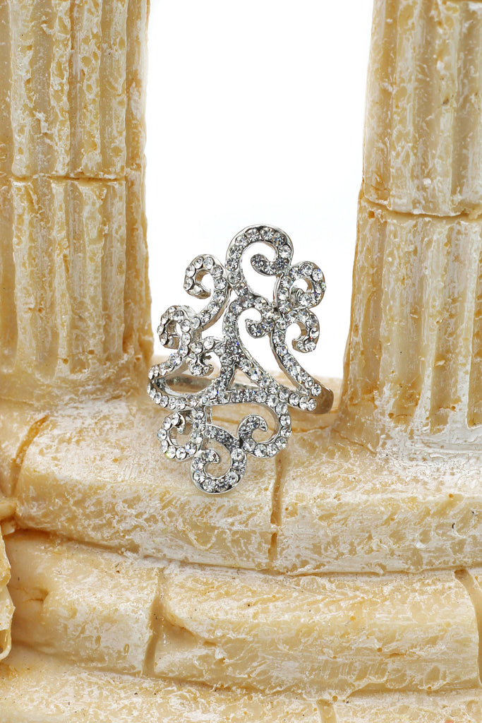 fashion clouds crystal silver ring